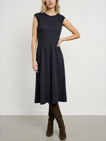 Solid Color Slim Fit Wool Knit Eleant Midi Dress