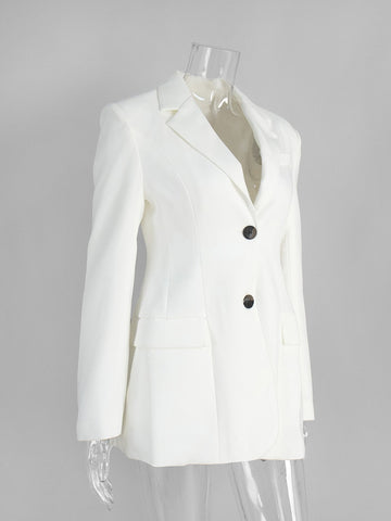 Tailored Slim Fit White Blazer Jacket