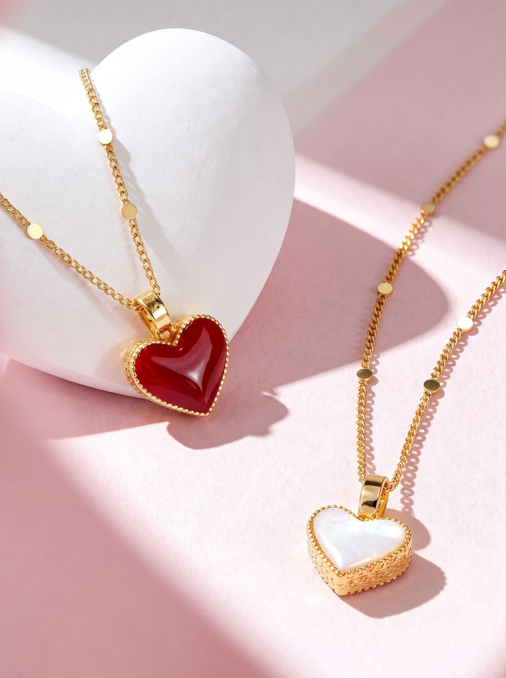 Dainty Reversible Heart Pendant Necklace