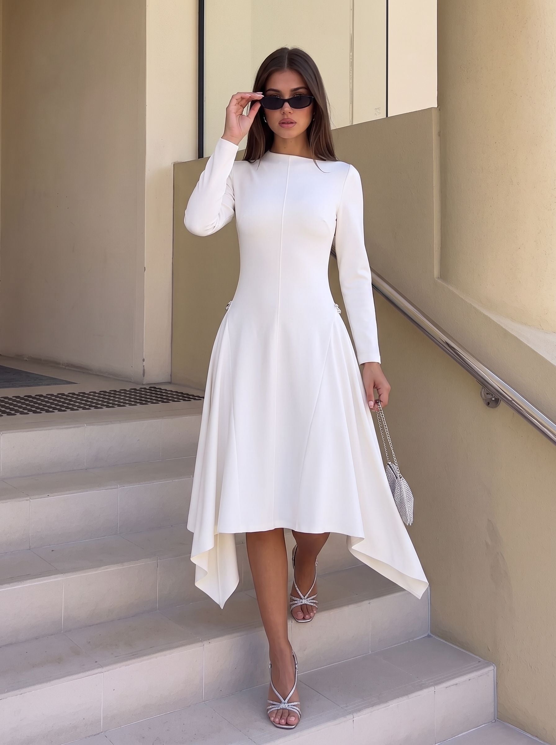Elegant High Low Midi Dress