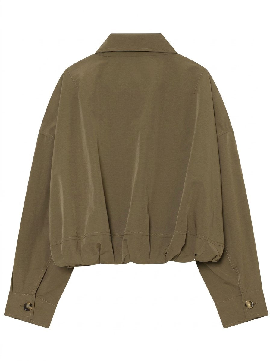 Cropped Zip Up Utility Jacket