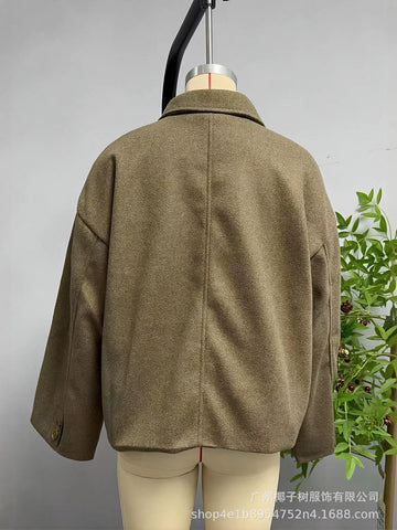 Oversized Button Up Wool Coat