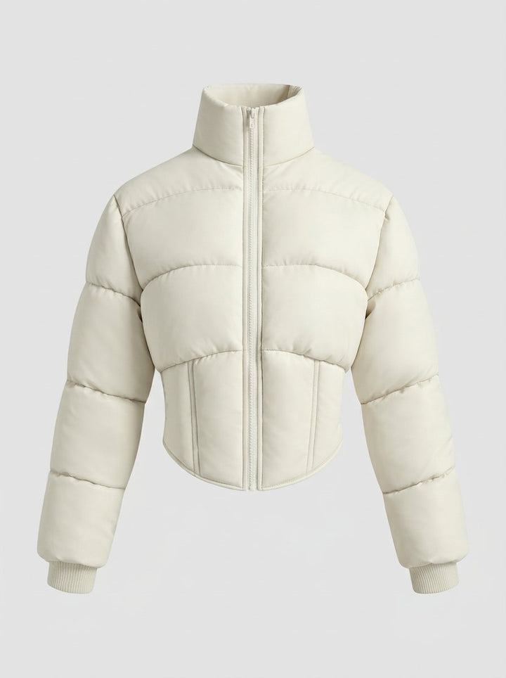 Cropped Stand Collar Puffer Jacket
