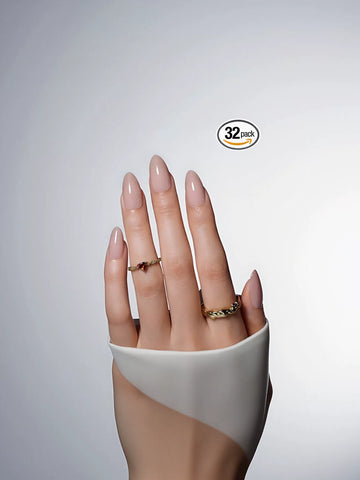 Classic Nude Almond Press On Nails