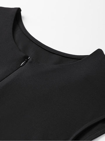 TOYOUTH Zip Front Sleeveless Minimalist Tank