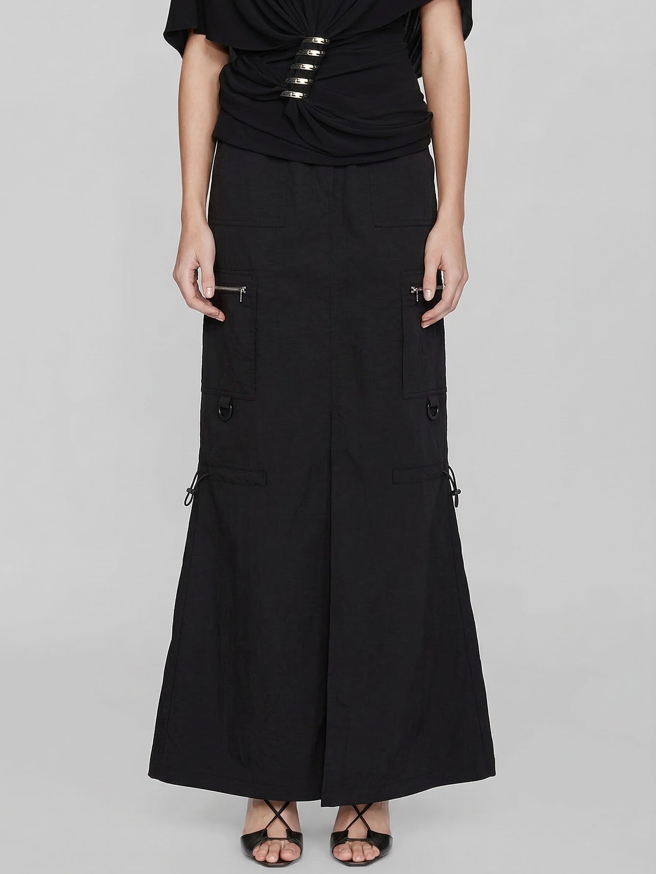 Drawstring Detail Maxi Skirt