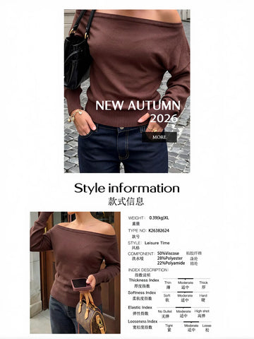 Off Shoulder Fitted Ribbed Sweater