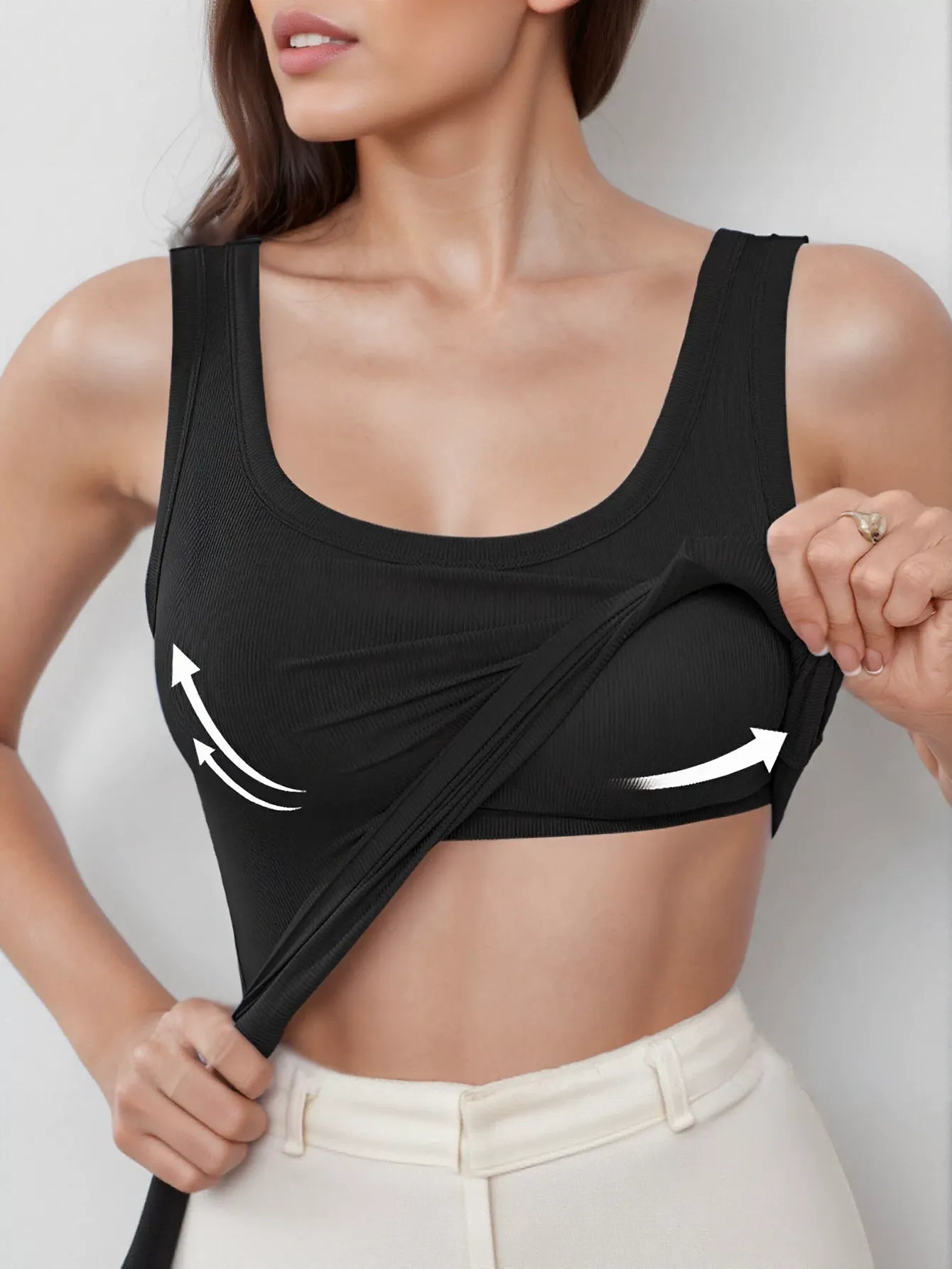 Seamless Ribbed Built In Bra Tank