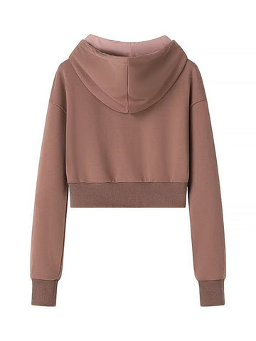 Cropped Full Zip Hooded Sweatshirt