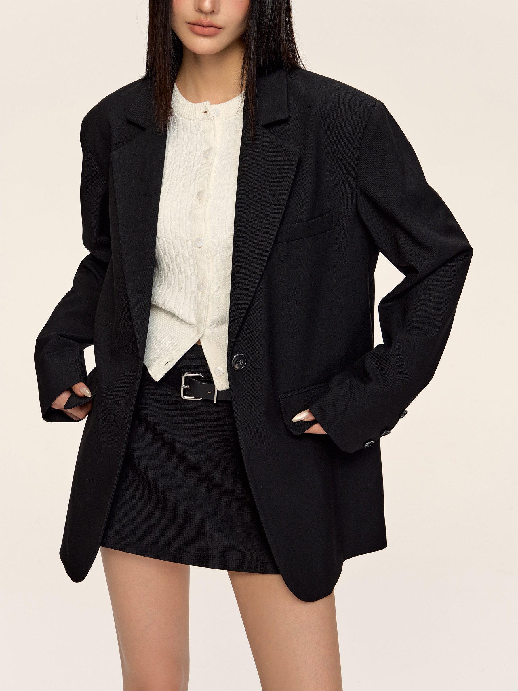 Oversized Tailored Casual Women Blazer