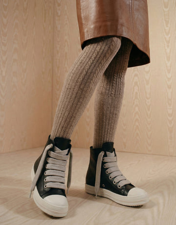 Chunky Platform Oversized Knit Laces Street-Style Boots