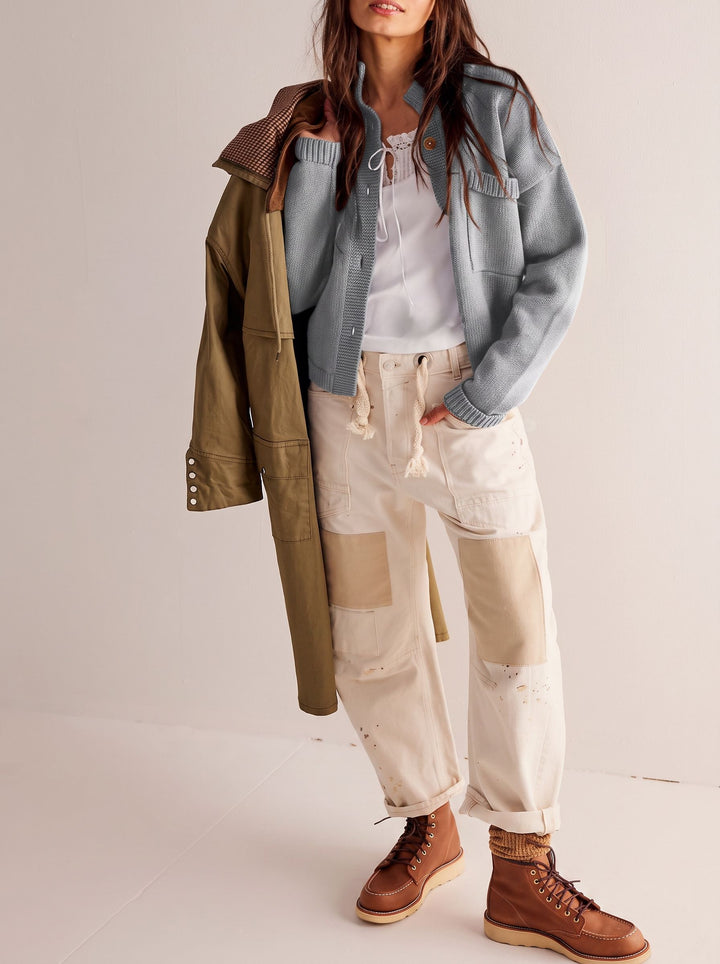 Oversized Chunky Knit Button Up Cardigan