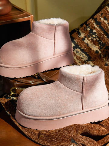 Cozy Faux Fur Platform Ankle Boots