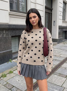Cozy Polka Dot Knit Sweater