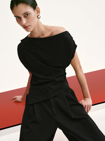 One Shoulder Draped Overhead Shirts