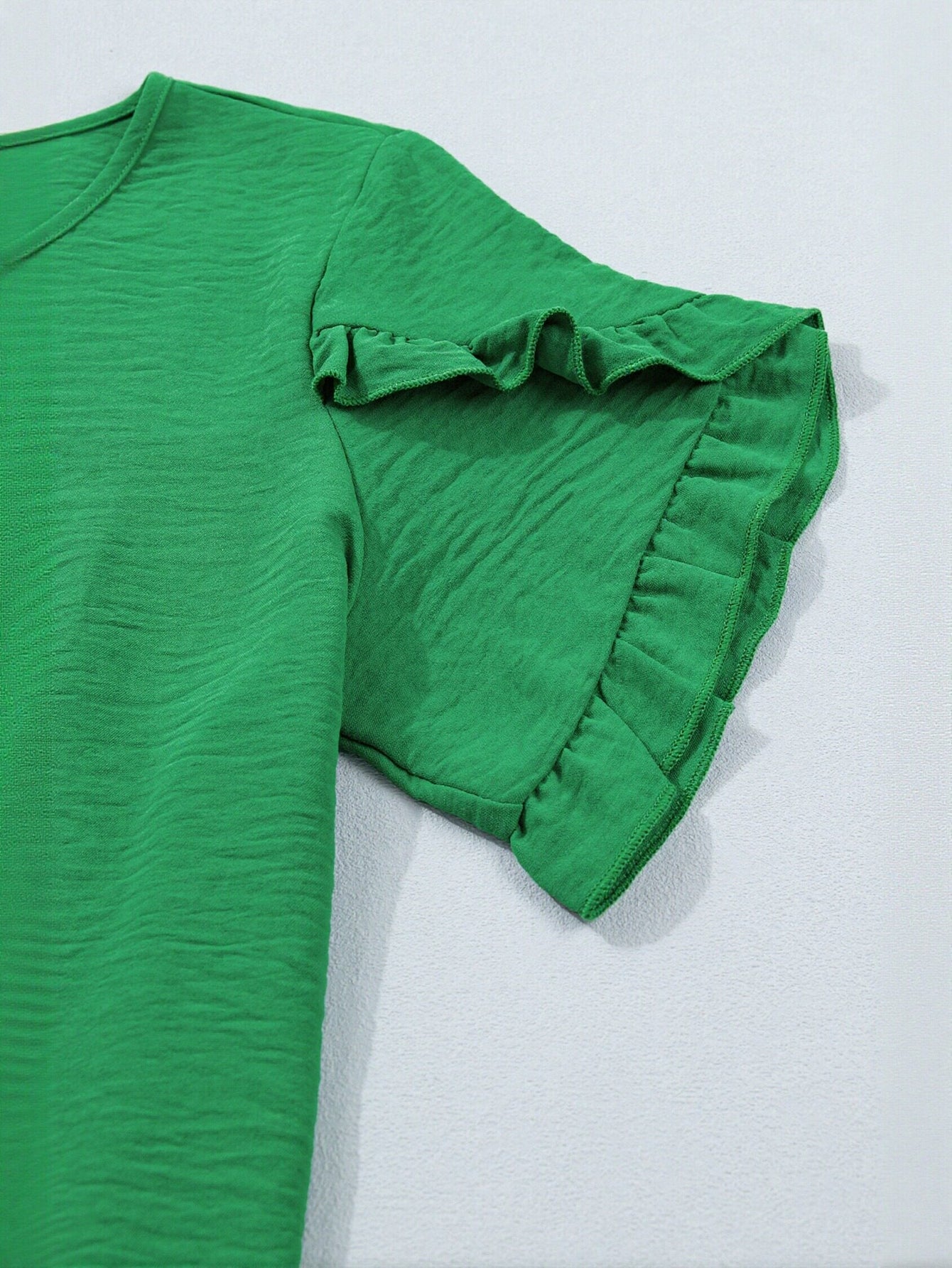 Ruffled Sleeve Casual Chiffon Blouse
