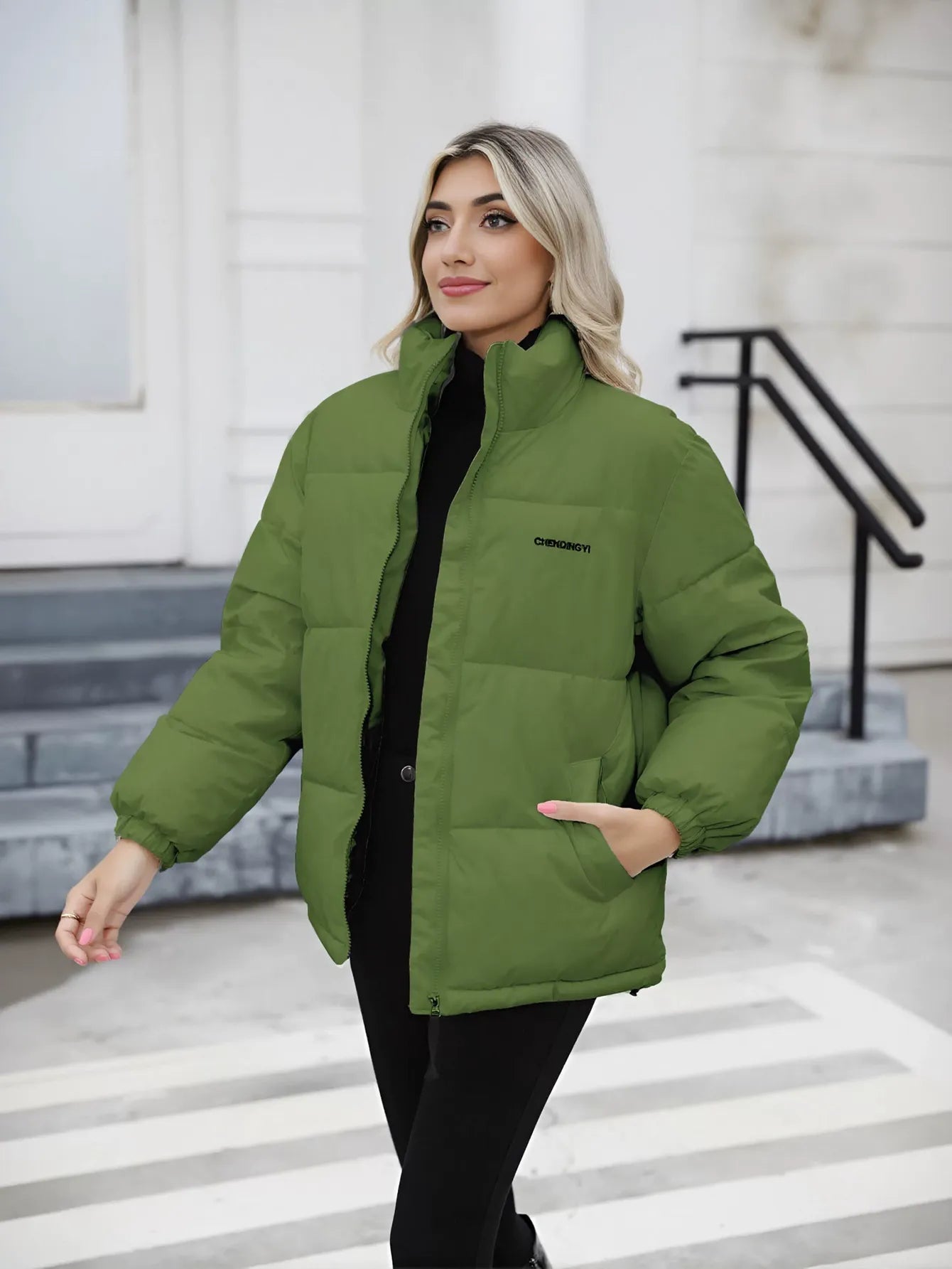 Oversized Stand Collar Puffer Jacket