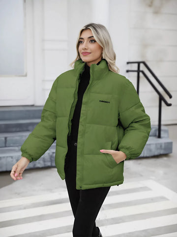 Oversized Stand Collar Puffer Jacket