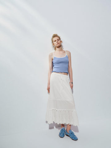 Urban Revivo Knitted Cami Tops-Gray Blue