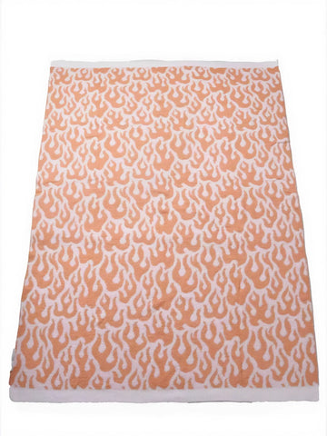 Soft Cozy Flame Pattern Knit Blanket