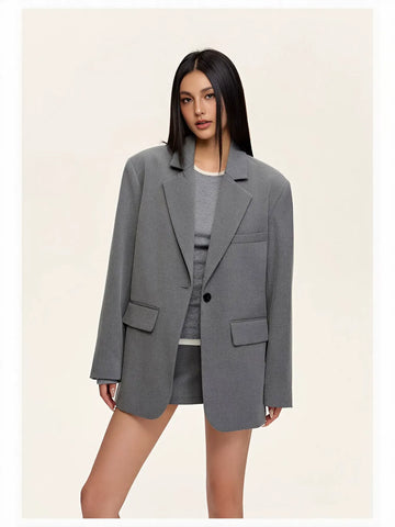 Oversized Tailored Casual Women Blazer