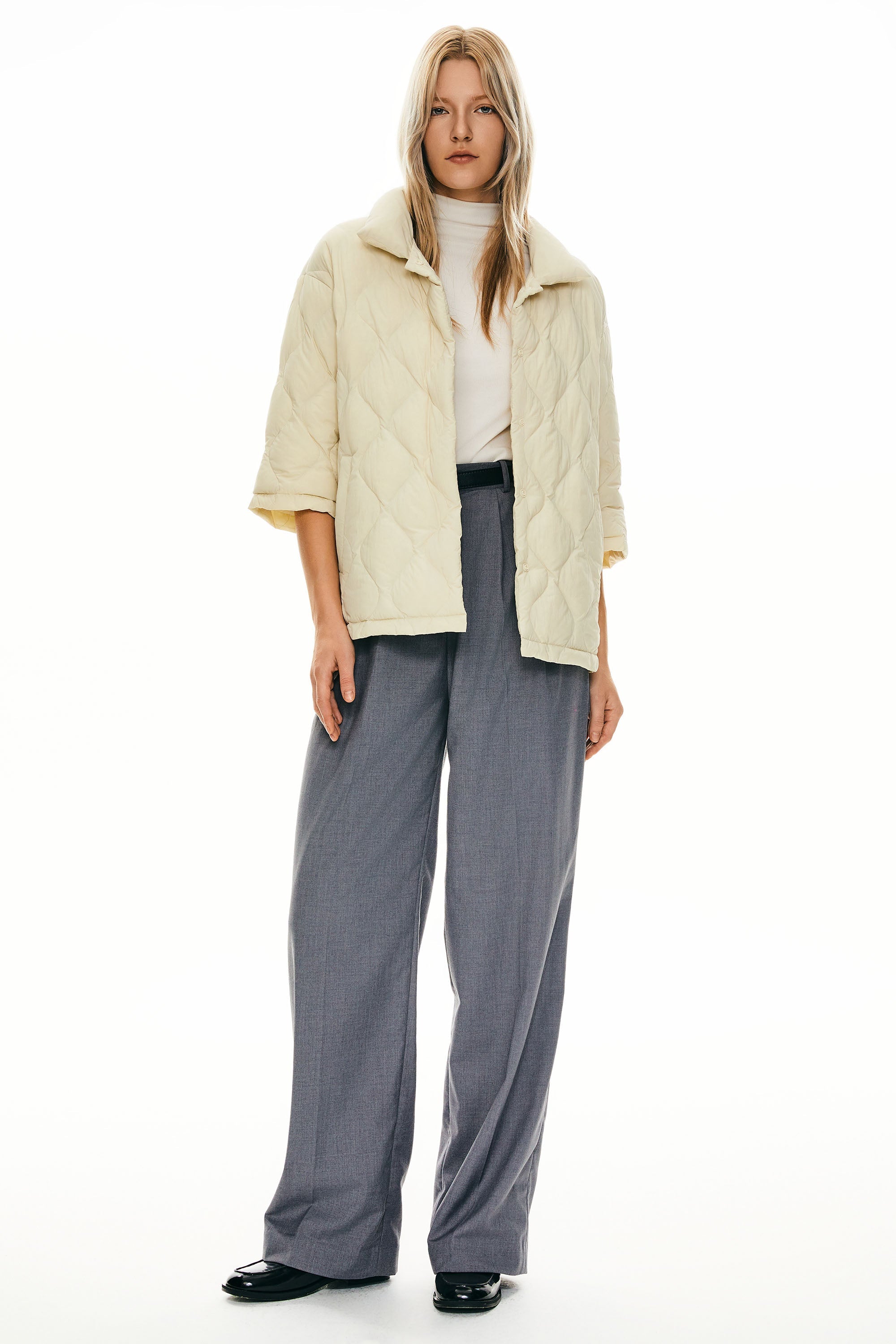 Quilted Button Up Padded Jacket