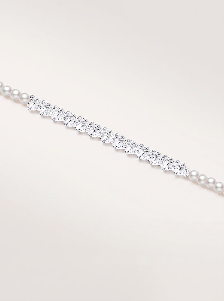 Elegant Pearl Cubic Zirconia Bracelet