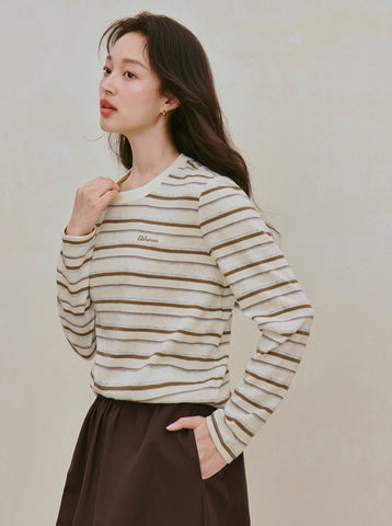 Soft Cotton Striped Long Sleeve Tee
