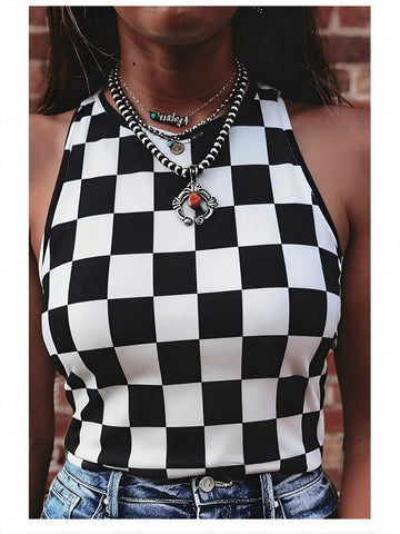 Checkered Sleeveless Tank