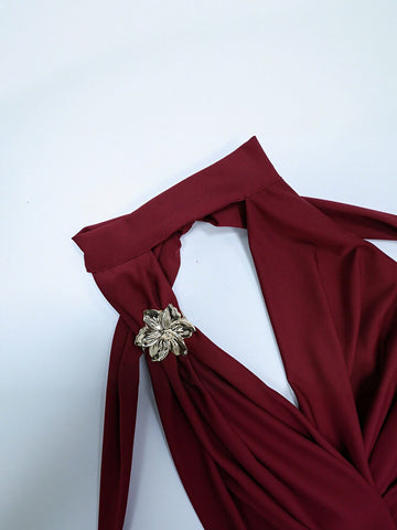 Elegant Drape Neck Halter Tank Top