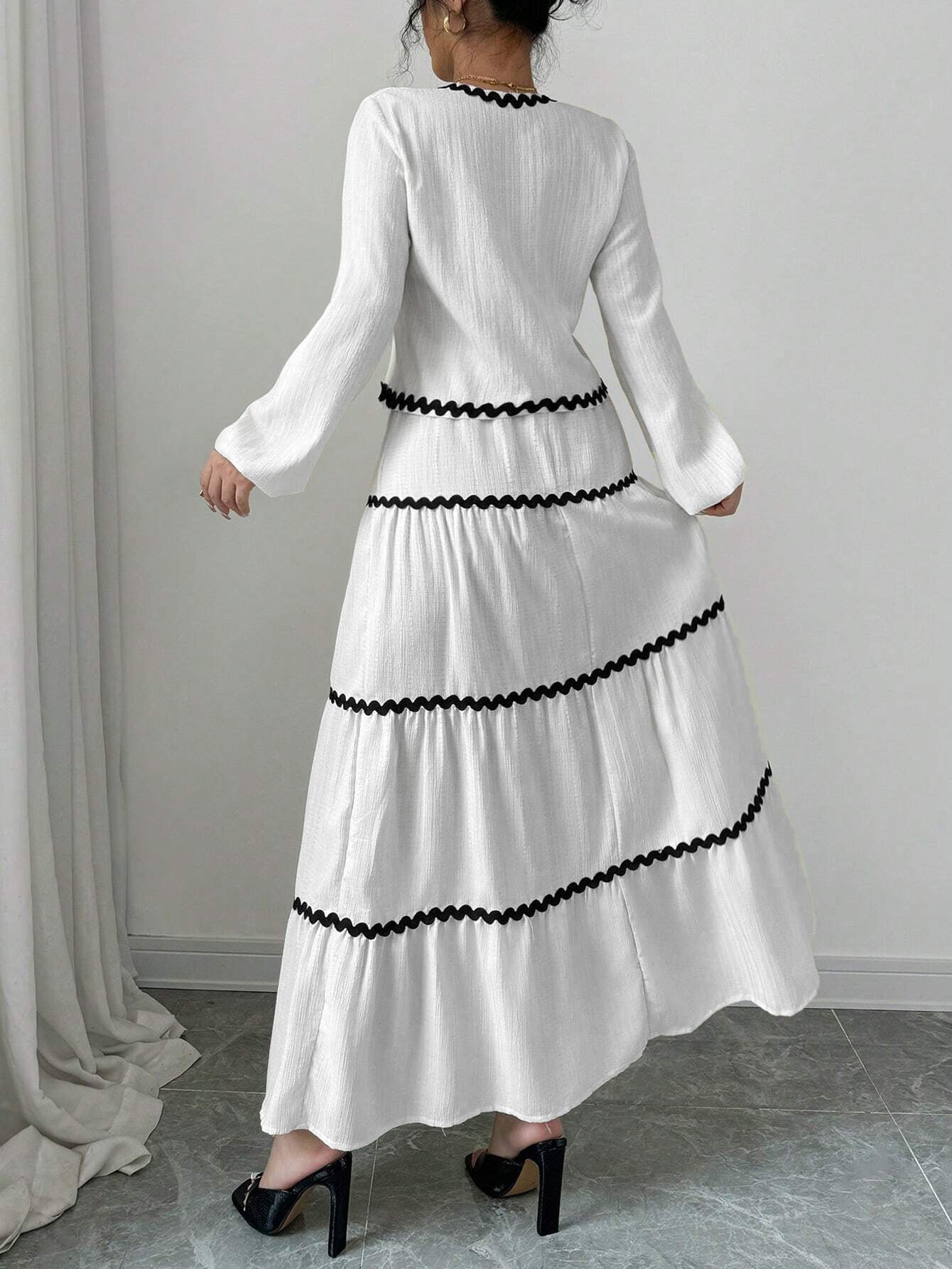 Boho Tie Front Tiered Skirt Set