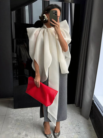 Elegant Bow Tie Chiffon Blouse