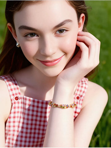 Dainty Colorful Crystal Adjustable Bracelet