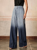 High Waisted Ombre Wide Leg Jeans