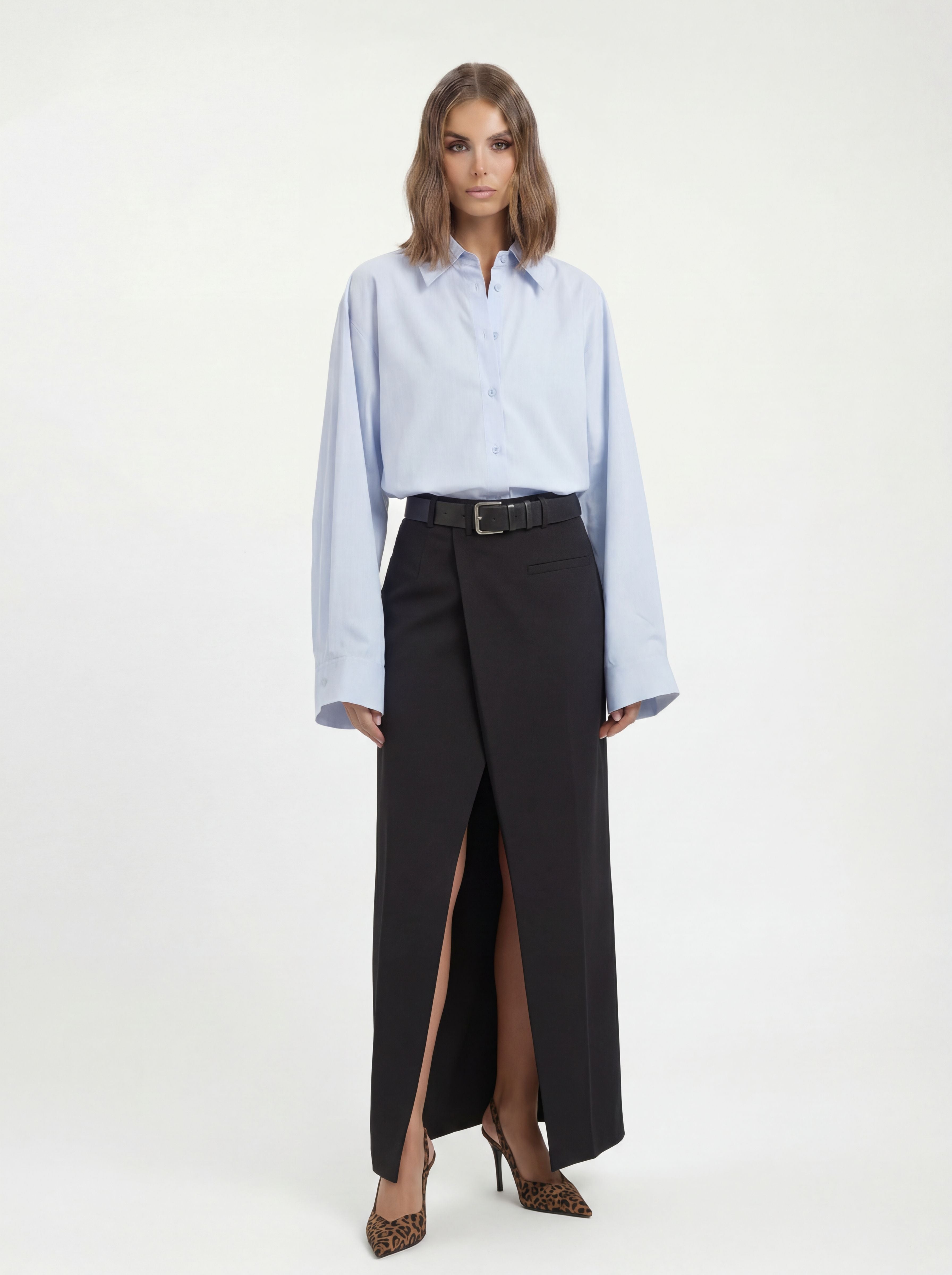 PU Leather Pleated Skirt