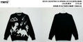 Retro 8-Bit Dino Print Oversized Black Knit Sweater
