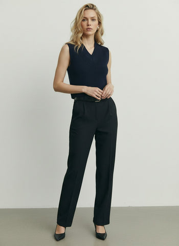 V Neck Sleeveless Knit Cropped Versatile Vest