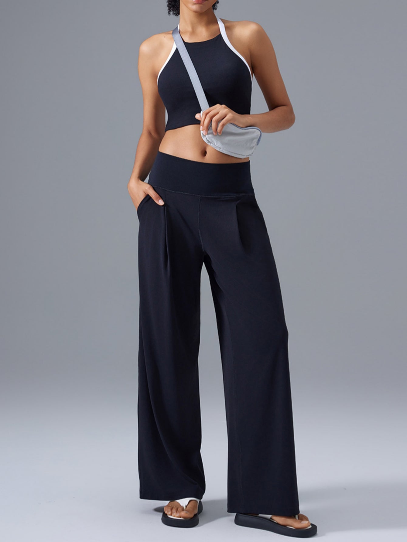 Soft Drape High-Waisted Casual Yoga Pants-Multicolor