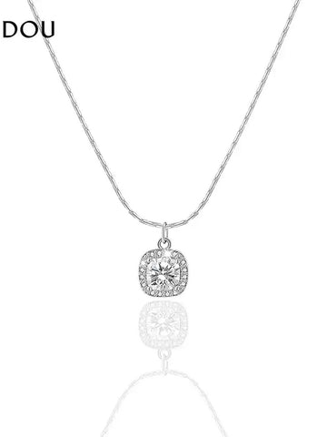 Dainty Sparkling Cushion Cut Necklace