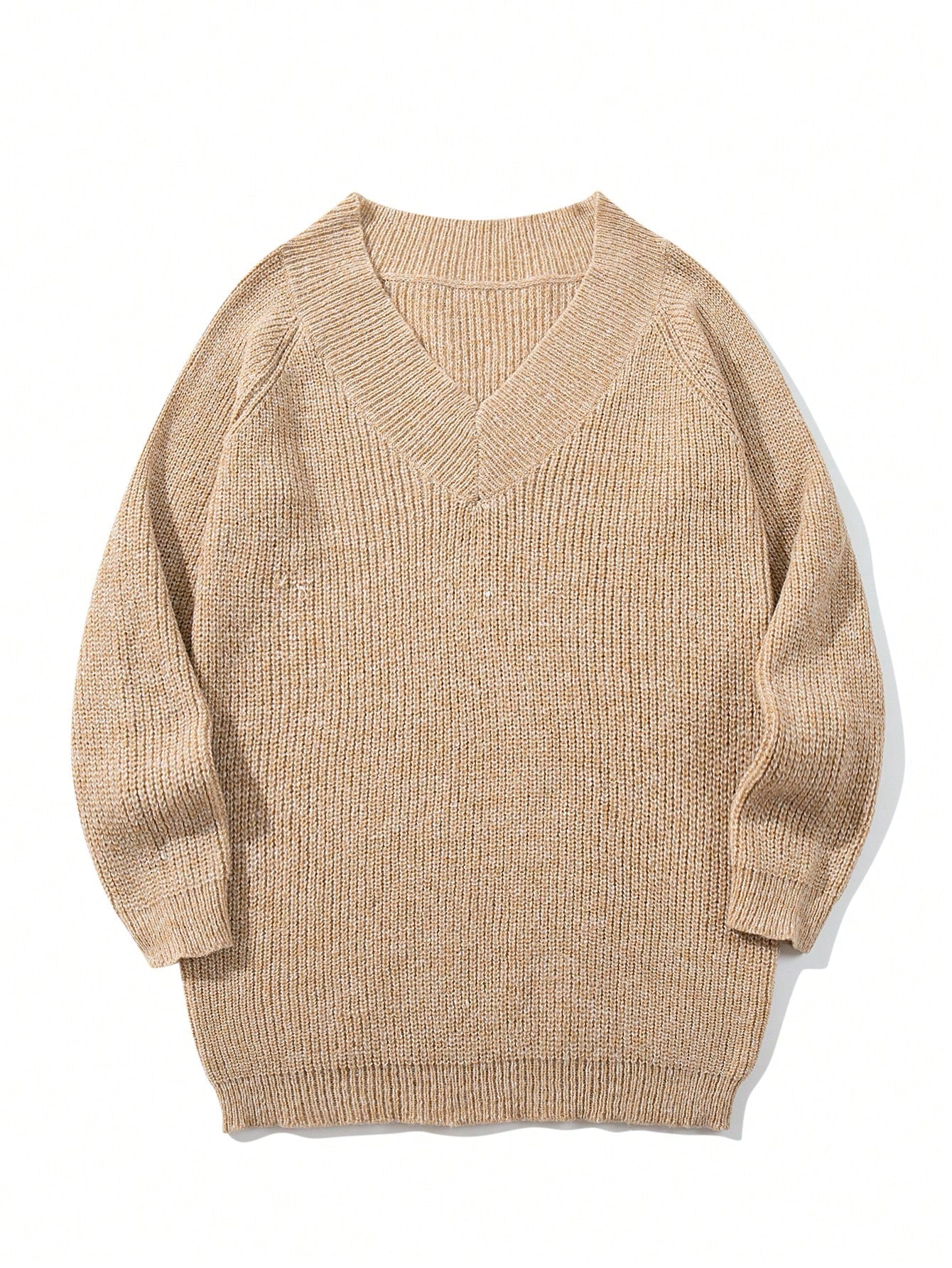Oversized V Neck Chunky Knit Sweater