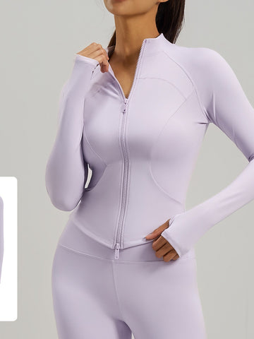 Slim Fit Thumbhole Athletic Jacket