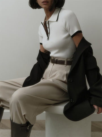 Short Sleeve Single-Breasted Casual Polo Shirt