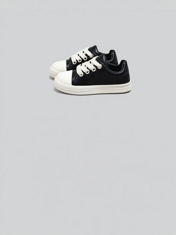 Leather Toe Cap Casual Sneakers