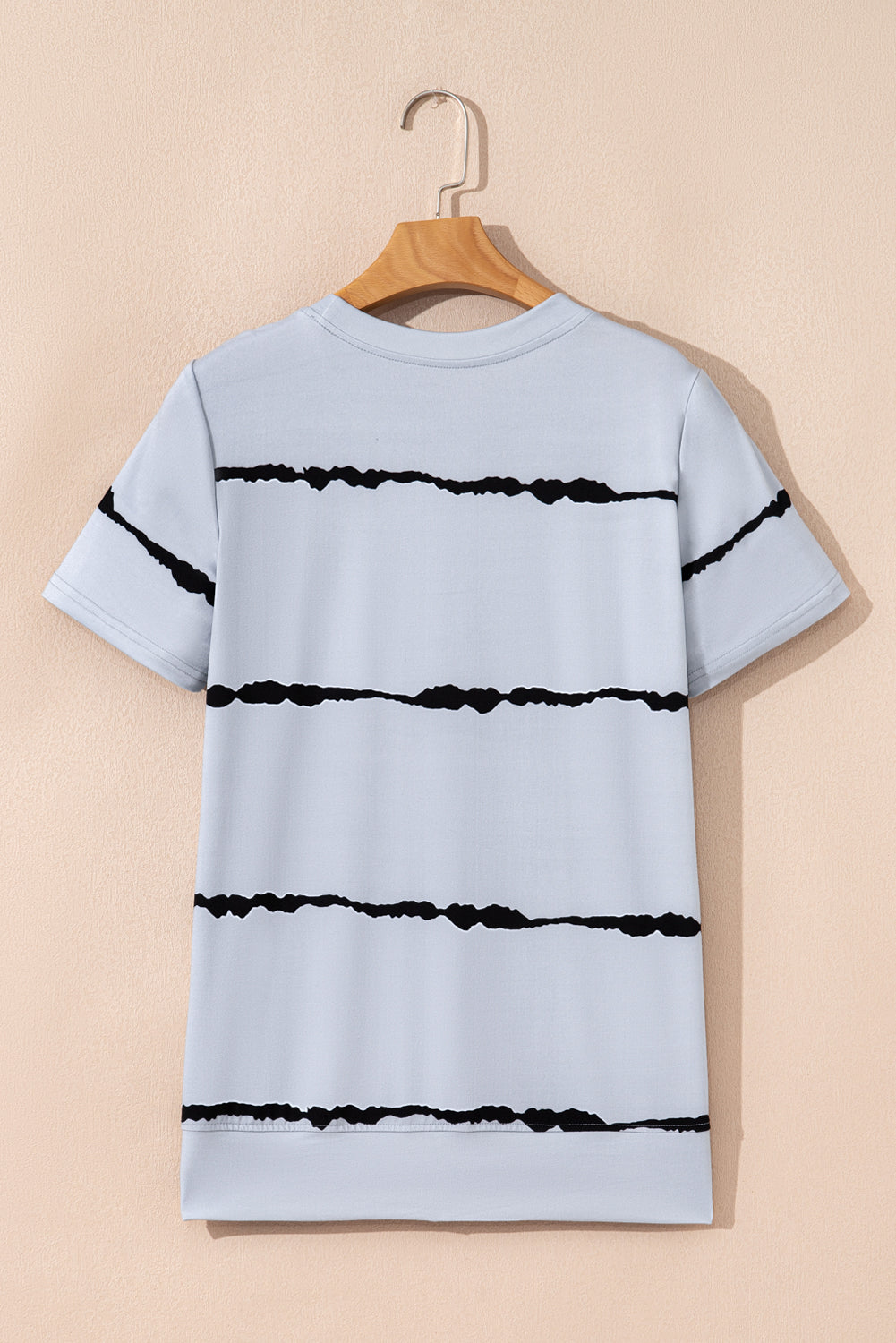 Casual Striped Crewneck Pink T-Shirt