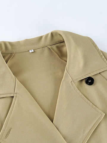 Cropped Belted Trench Coat Jacket