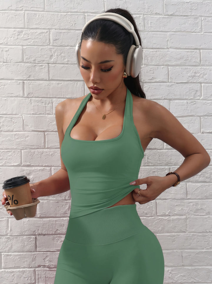 Seamless Halter Neck Workout Romper