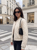 Lightweight Quilted Snap Button Bomber Jacket