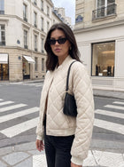 Lightweight Quilted Snap Button Bomber Jacket