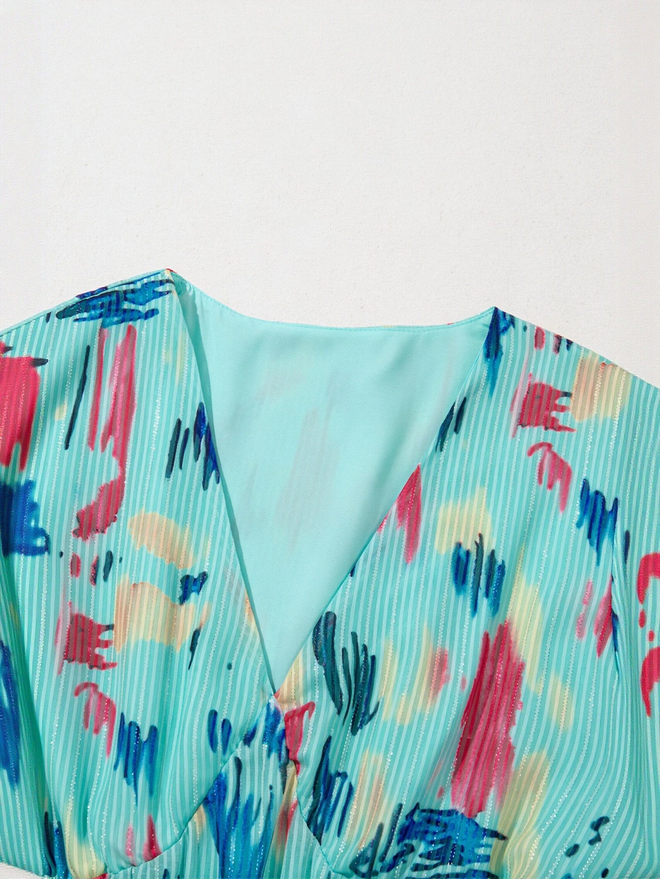 Color Block Puff Sleeve Mini Dress