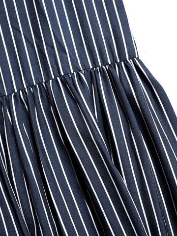 Belted Striped Button Down Maxi Dress